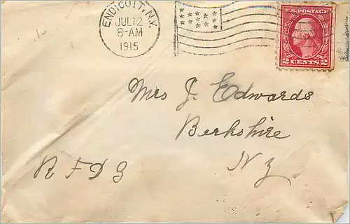 Lettre Cover Etats-Unis 2c on 1915 Endicott cover