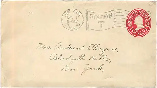 Lettre Cover Etats-Unis Stationary 2c on 1909 New York cover