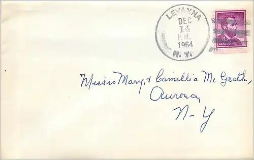 Lettre Cover Etats-Unis 4c Lincoln Levanna for NY 1964