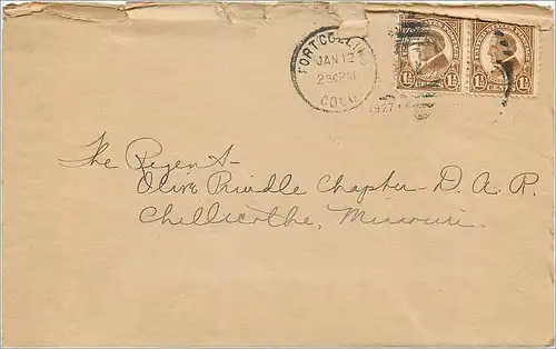 Lettre Cover Etats-Unis 1 1/2 * 2 Fort Collins 1927