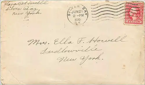 Lettre Cover Etats-Unis 2c Silver Bay 1920 for NY