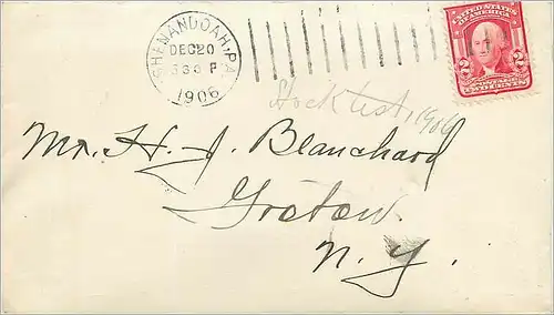 Lettre Cover Etats-Unis 2c Shenandoah 1906