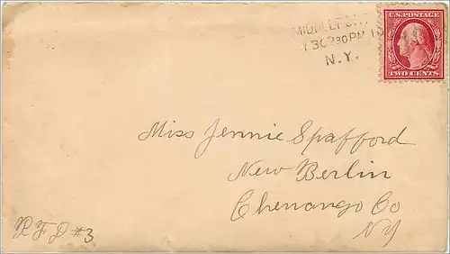 Lettre Cover Etats-Unis 2c for NY 1910