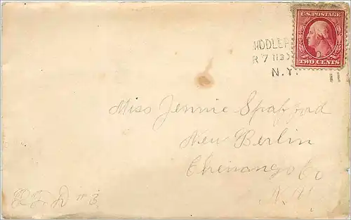 Lettre Cover Etats-Unis 2c for NY