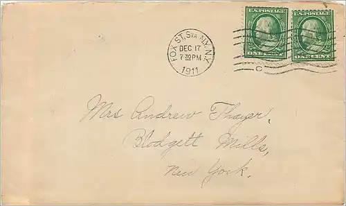 Lettre Cover Etats-Unis 1c * 2 Fox St NY 1911