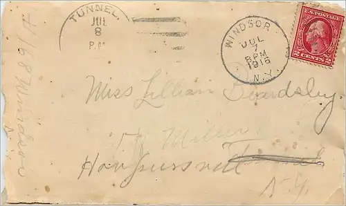 Lettre Cover Etats-Unis 2c Windsor 1916