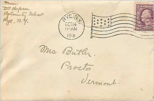 Lettre Cover Etats-Unis 3c Rye NY for Proctor