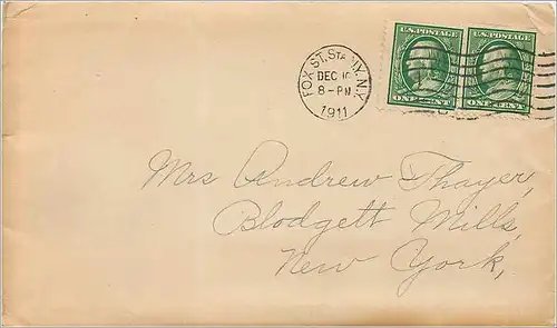 Lettre Cover Etats-Unis 1c * 2 for NY 1911