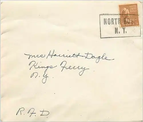Lettre Cover Etats-Unis  North Rose NY