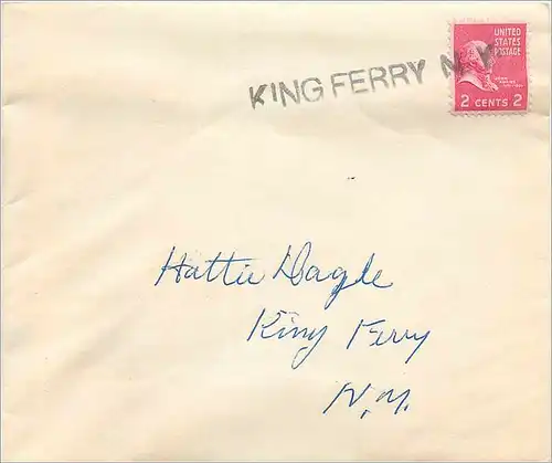 Lettre Cover Etats-Unis King Ferry NY