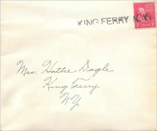 Lettre Cover Etats-Unis King Ferry NY