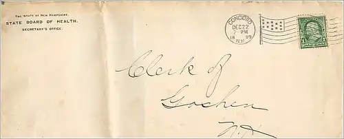 Lettre Cover Etats-Unis 1c Concord  1899