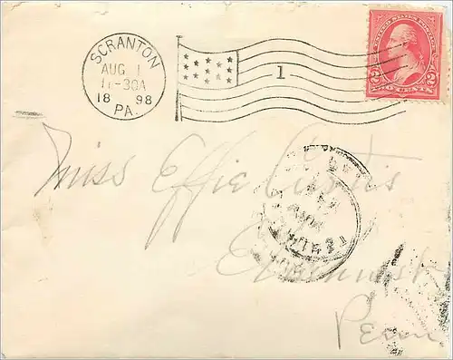 Lettre Cover Etats-Unis 2c 1898 Scranton cover