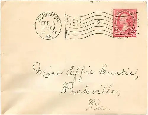 Lettre Cover Etats-Unis 2c 1899 Scranton cover