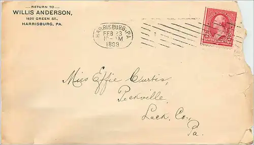 Lettre Cover Etats-Unis 2c 1899 Harrisburg cover