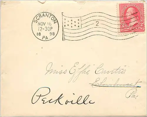 Lettre Cover Etats-Unis 2c 1898 Scranton cover