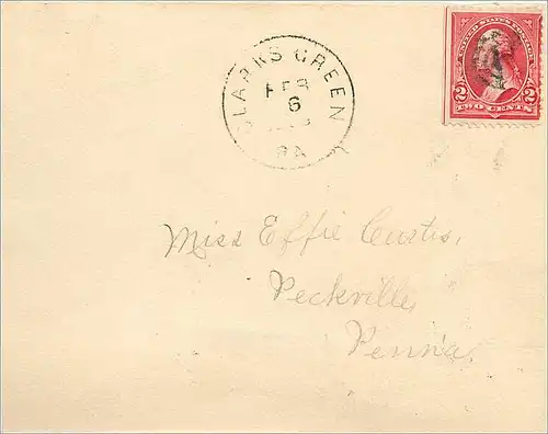 Lettre Cover Etats-Unis 2c Clarks Green 1899