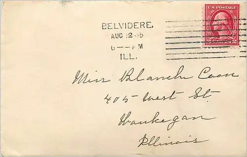 Lettre Cover Etats-Unis 2c on 1915 Belvedere cover