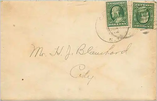 Lettre Cover Etats-Unis 2*1c on 1912 cover