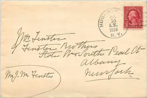 Lettre Cover Etats-Unis 2c on 1926 Hughson cover