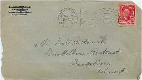 Lettre Cover Etats-Unis 2c Burlington cover 1908