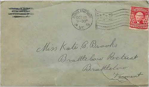 Lettre Cover Etats-Unis 2c Burlington cover 1908