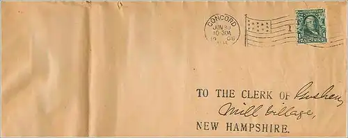 Lettre Cover Etats-Unis 2c Concord cover 1906