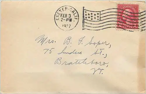 Lettre Cover Etats-Unis 2c Exeter cover 1927