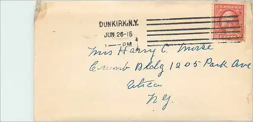 Lettre Cover Etats-Unis 2c 1916 Dunkirk cover