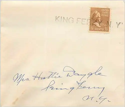 Lettre Cover Etats-Unis King Ferry NY