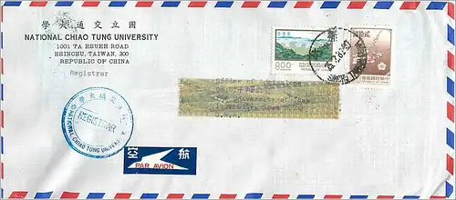 Lettre Cover for University of Iowa  Chiao Tun Chine