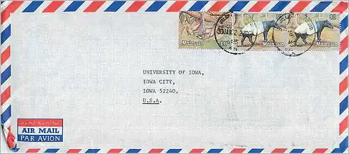 Lettre Cover Malaisie University Iowa City
