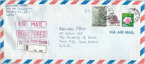 Lettre Cover Coree University Iowa City