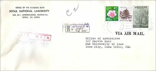 Lettre Cover Coree University Iowa City