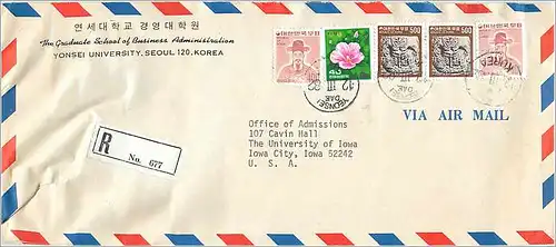 Lettre Cover Coree University Iowa Yonsei