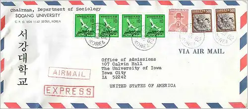 Lettre Cover Coree University Iowa Sogang