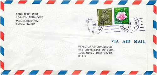 Lettre Cover Coree University Iowa