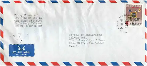 Lettre Cover for University of Iowa Chine