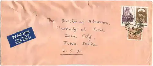 Lettre Cover for University of Iowa Inde India