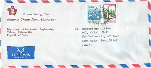 Lettre Cover for University of Iowa Chine