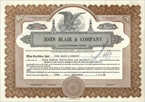 Coupon Share Action The John Blair & Company Eagle Aigle Oiseau