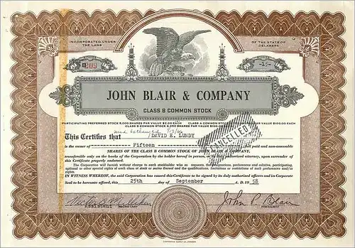 Coupon Share Action The John Blair & Company Eagle Aigle Oiseau