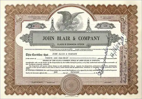 Coupon Share Action The John Blair & Company Eagle Aigle Oiseau