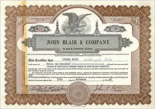 Coupon Share Action The John Blair & Company Eagle Aigle Oiseau