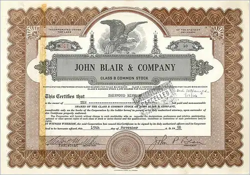 Coupon Share Action The John Blair & Company Eagle Aigle Oiseau