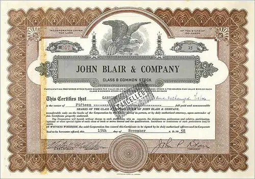 Coupon Share Action The John Blair & Company Eagle Aigle Oiseau