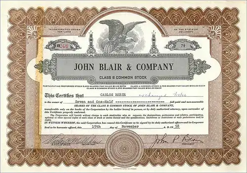 Coupon Share Action The John Blair & Company Eagle Aigle Oiseau