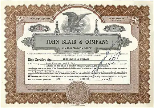 Coupon Share Action The John Blair & Company Eagle Aigle Oiseau