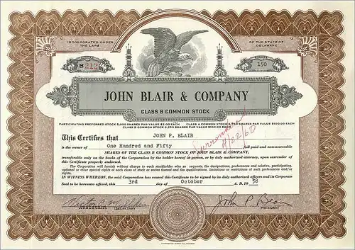 Coupon Share Action The John Blair & Company Eagle Aigle Oiseau