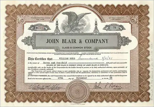 Coupon Share Action The John Blair & Company Eagle Aigle Oiseau